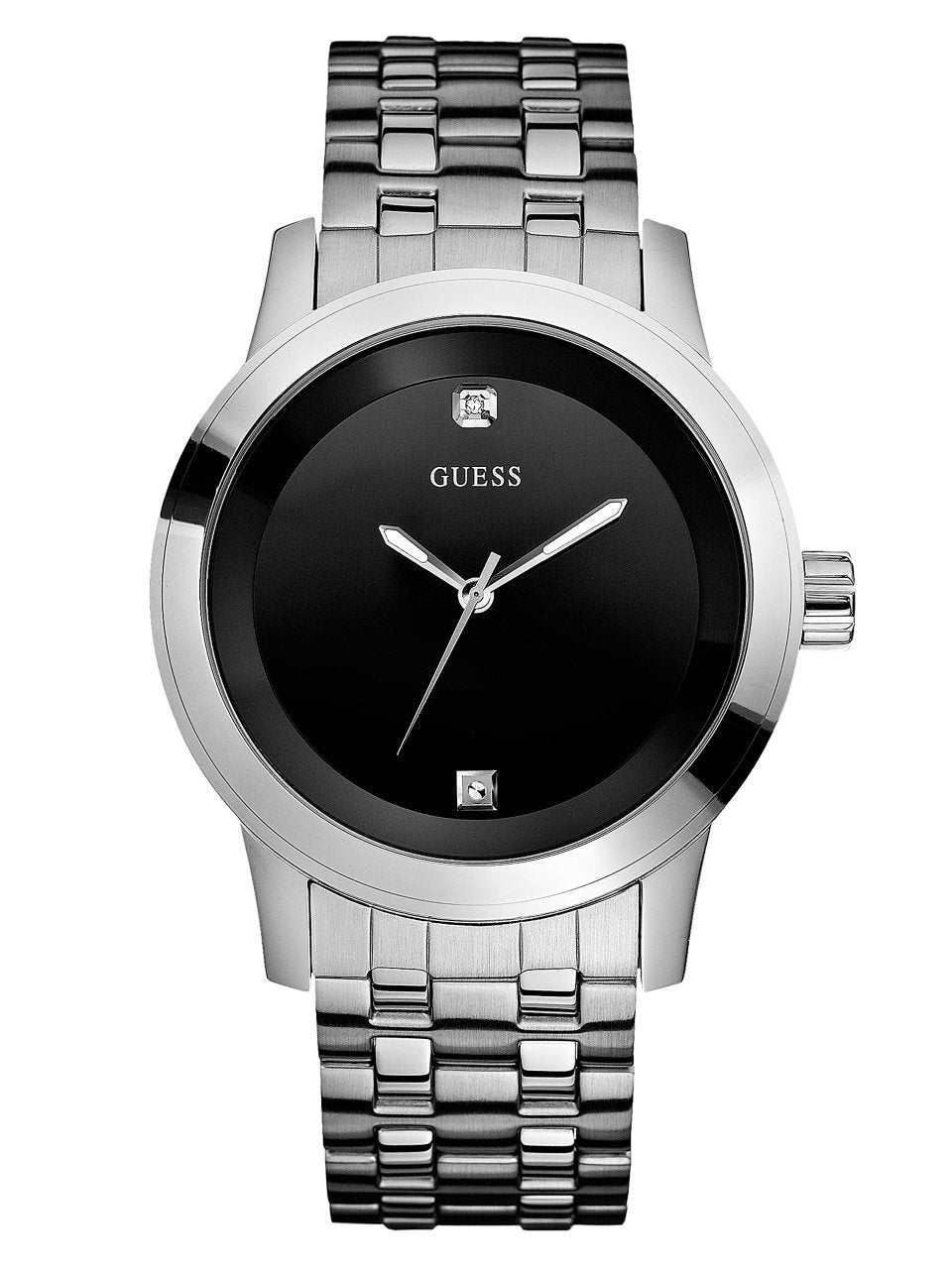 GUESS Black and Silver-Tone Diamond Dress Watch - U11576G1 - US SPORT  WATCHES INC
