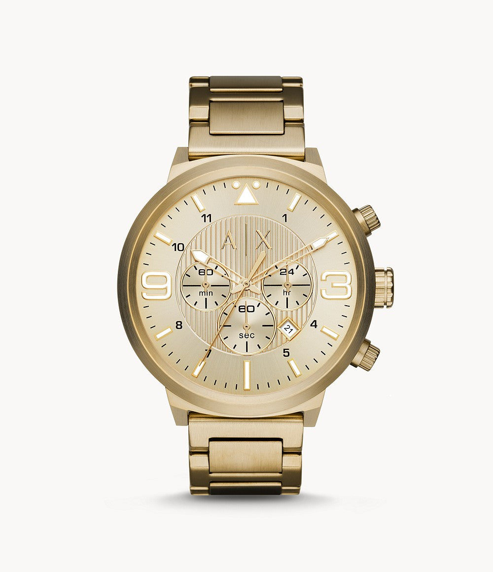 Armani Exchange Chronograph Gold-Tone Stainless Steel Watch - US SPORT  WATCHES INC | Quarzuhren